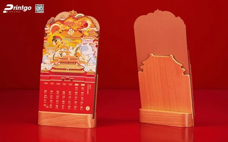 Mẫu lịch để bàn độc đáo đế gỗ