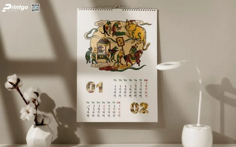 Mẫu thiết kế lịch tết độc quyền treo tường