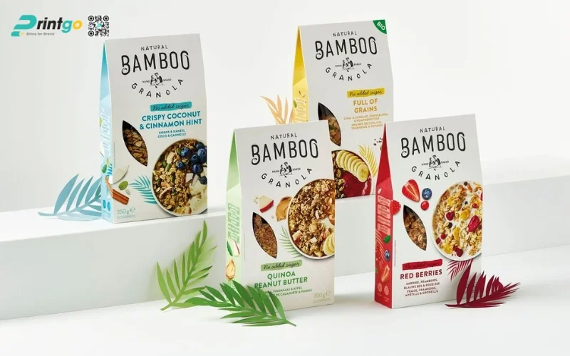 Mẫu bao bì granola dạng túi hàn biên