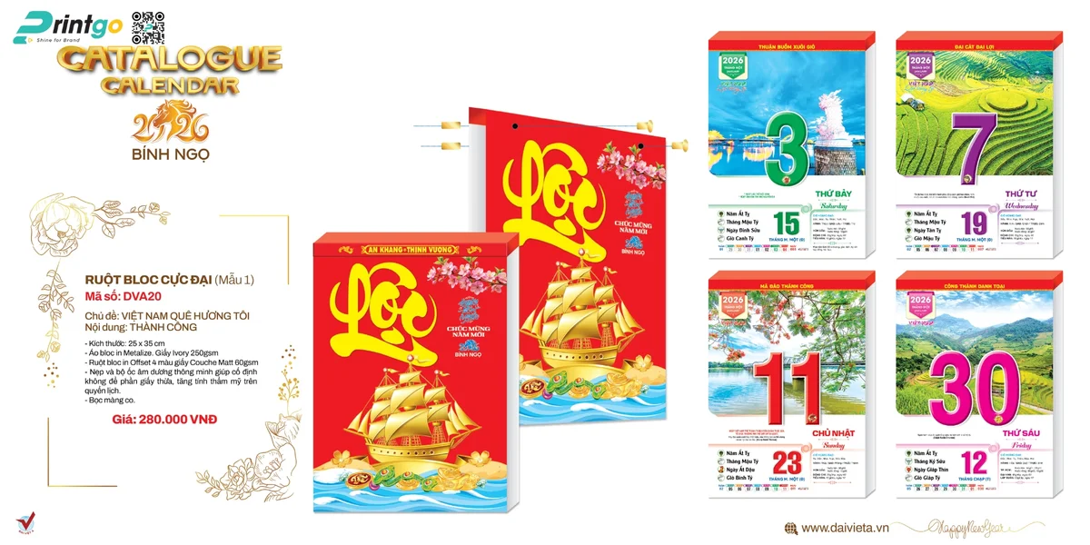 Trọn Bộ Lịch Tết Đại Việt Á Thiết Kế Đa Dạng Mới Nhất 2026