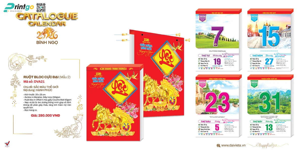Trọn Bộ Lịch Tết Đại Việt Á Thiết Kế Đa Dạng Mới Nhất 2026