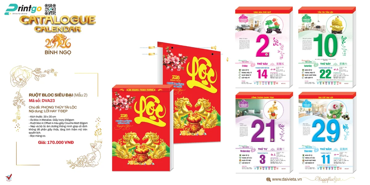 Trọn Bộ Lịch Tết Đại Việt Á Thiết Kế Đa Dạng Mới Nhất 2026