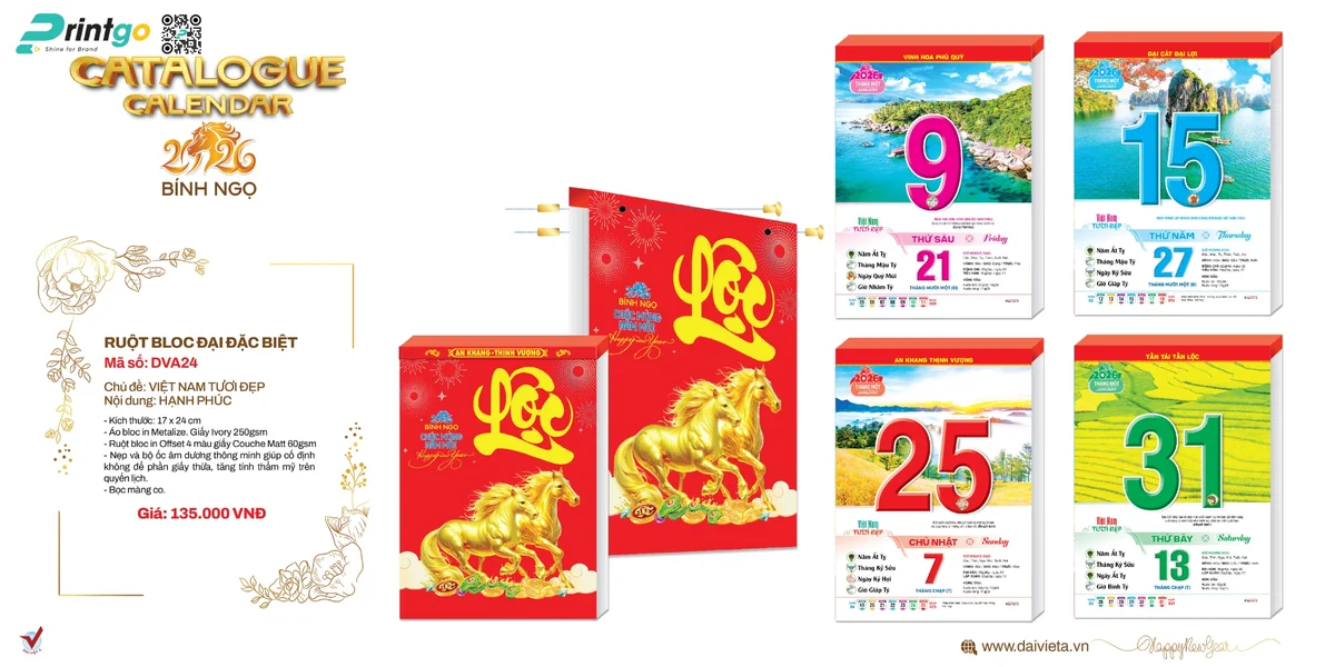 Trọn Bộ Lịch Tết Đại Việt Á Thiết Kế Đa Dạng Mới Nhất 2026