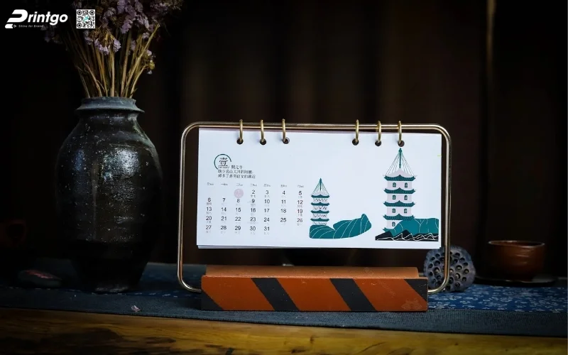 Mẫu in lịch tết độc quyền khung kim loại/hợp kim