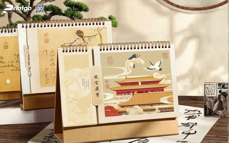 Mẫu lịch tết phong cảnh dạng lịch để bàn độc quyền