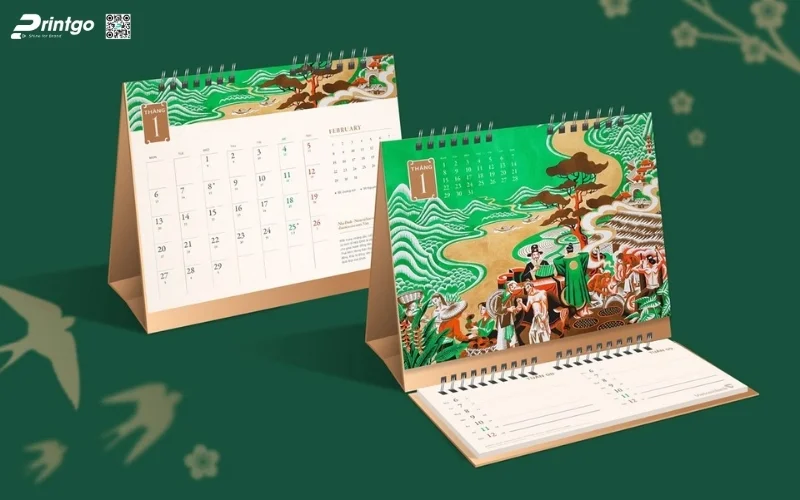 Mẫu lịch bàn độc quyền chữ M mới nhất 2026