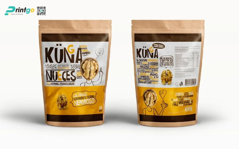 Mẫu bao bì granola dạng túi Kraft