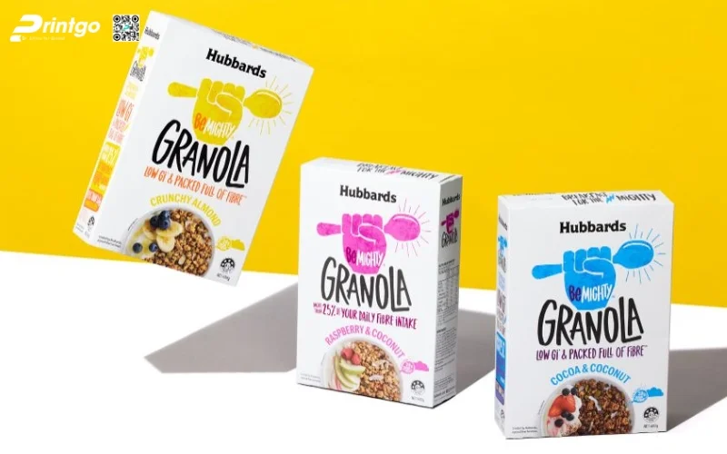 Mẫu bao bì granola dạng hộp mềm