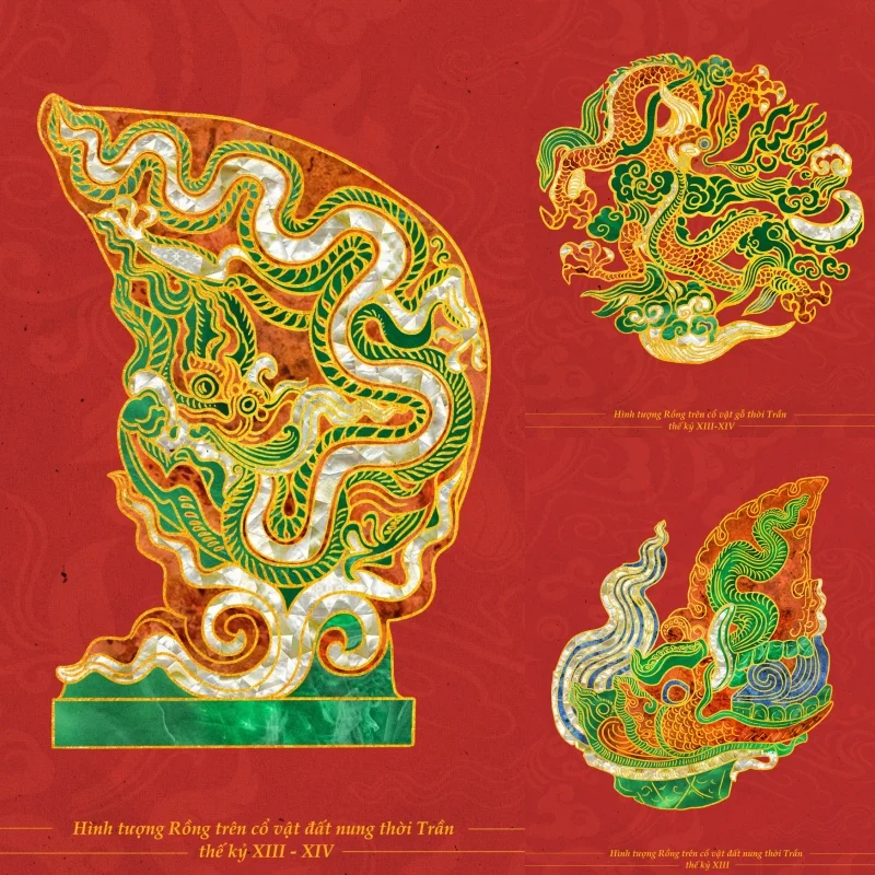 Hình tượng Rồng thời Trần trong bộ thiết kế lịch Tết Rồng Hoàng Thành Thăng Long