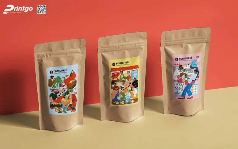 Mẫu bao bì granola dạng túi Kraft