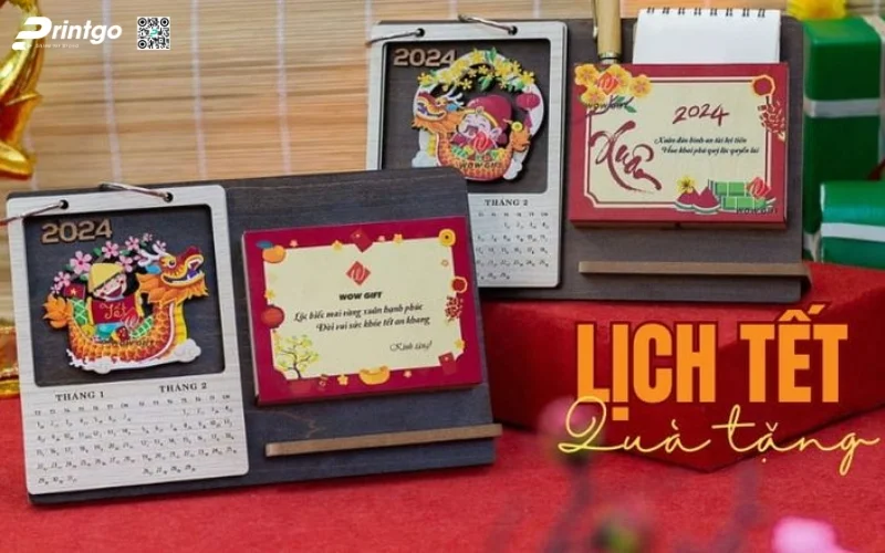 Mẫu lịch để bàn độc đáo bằng gỗ