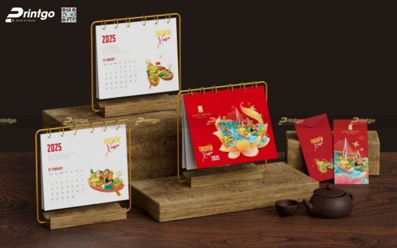 Mẫu lịch để bàn độc đáo khung kim loại