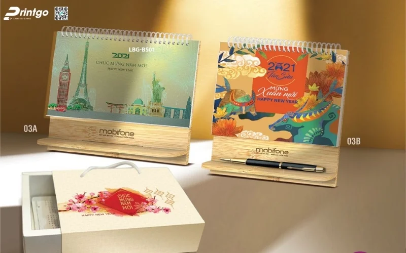 Mẫu in lịch tết độc quyền đế gỗ đặc biệt