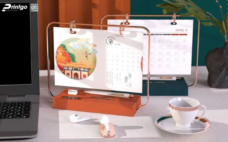 Mẫu in lịch tết độc quyền khung kim loại/hợp kim
