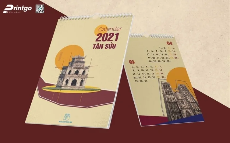 Mẫu lịch tết phong cảnh dạng lịch treo tường độc quyền