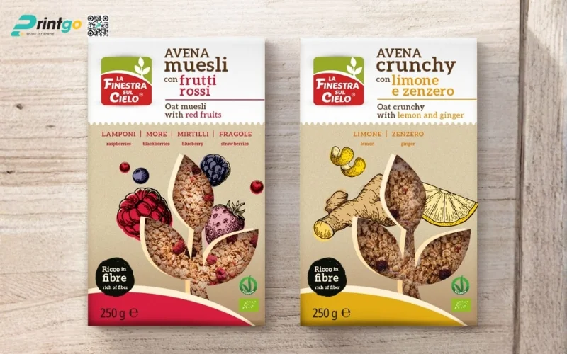 Chất liệu giấy in bao bì granola
