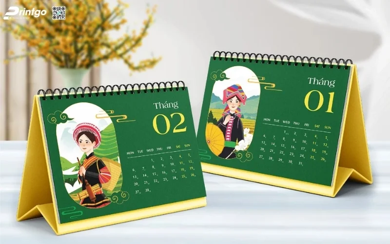 Mẫu in lịch tết độc quyền để bàn