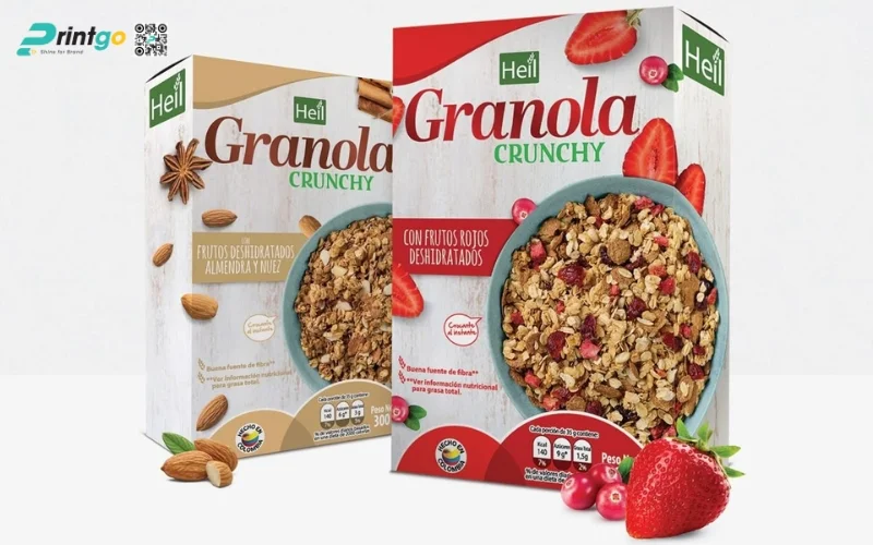 Mẫu bao bì granola dạng hộp mềm