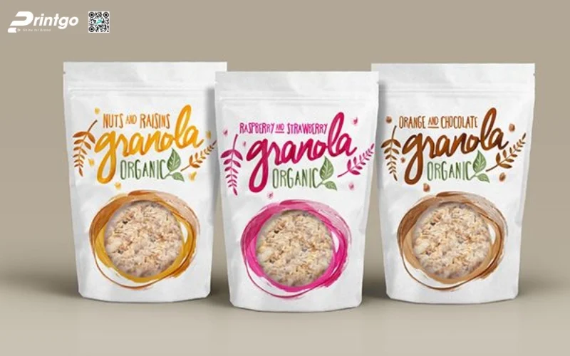 Mẫu bao bì granola dạng túi zipper