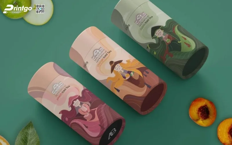 Mẫu bao bì granola dạng hộp trụ tròn