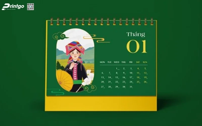 Mẫu in lịch tết độc quyền để bàn