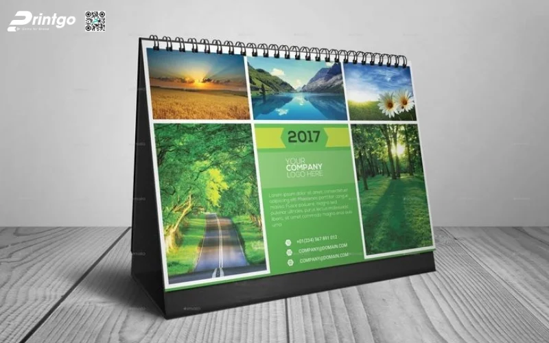 Mẫu lịch tết phong cảnh dạng lịch để bàn độc quyền