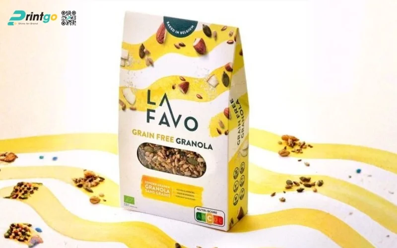 Mẫu bao bì granola dạng túi hàn biên