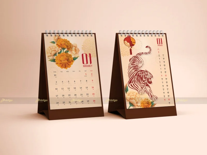 Đặt làm lịch để bàn theo yêu cầu chữ A