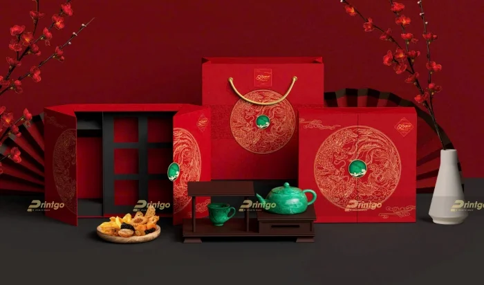 LeeA.Cake và Printgo: Sản xuất hộp đựng quà tết Long Phụng Chầu Nguyệt An khang - Thịnh vượng