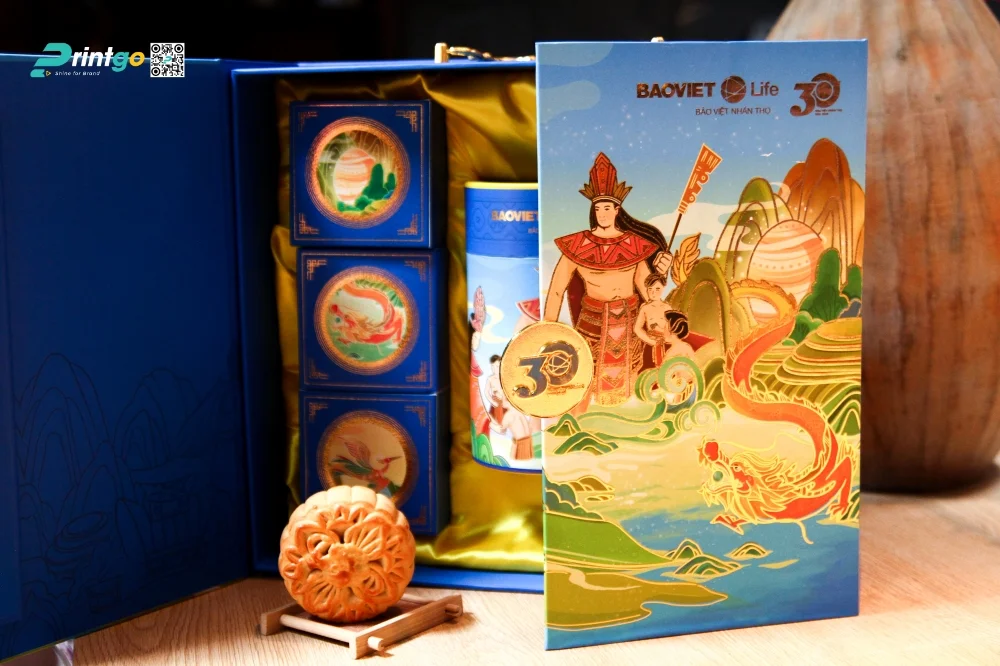 Hộp bánh trung thu Bảo Việt Life sử dụng giấy carton lạnh
