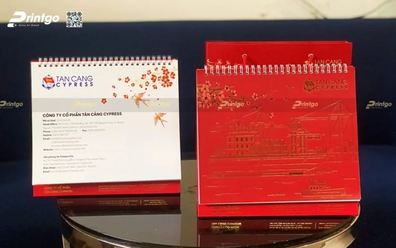 Dự án thiết kế và in ấn lịch để bàn của doanh nghiệp Tân Cảng Cypress