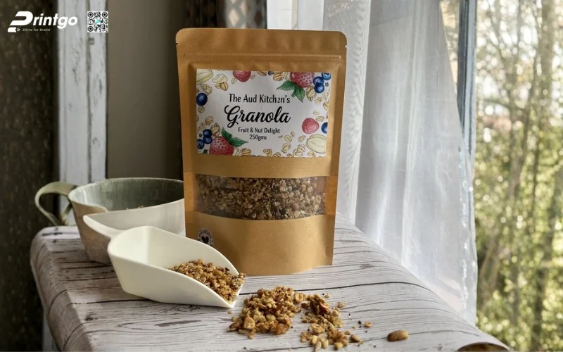 Mẫu bao bì granola dạng túi Kraft