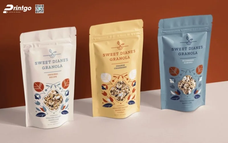 Mẫu bao bì granola dạng túi zipper