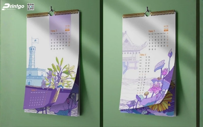 Mẫu thiết kế lịch tết độc quyền treo tường