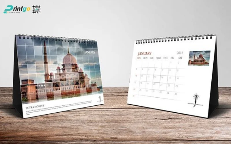 Mẫu lịch tết phong cảnh dạng lịch để bàn độc quyền