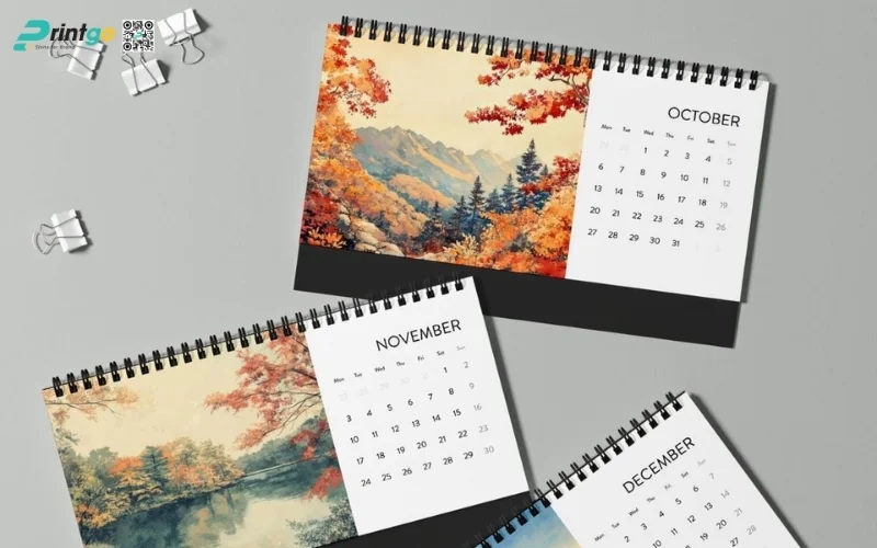 Mẫu lịch tết phong cảnh dạng lịch để bàn độc quyền