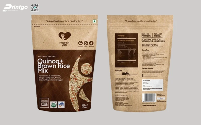 Mẫu bao bì granola dạng túi Kraft