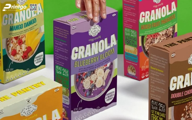 Mẫu bao bì granola dạng hộp mềm