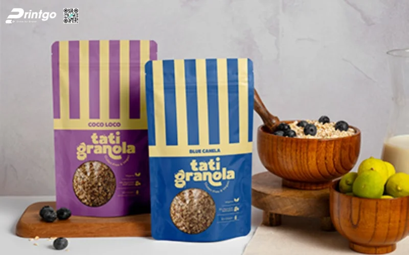 Mẫu bao bì granola dạng túi hàn biên