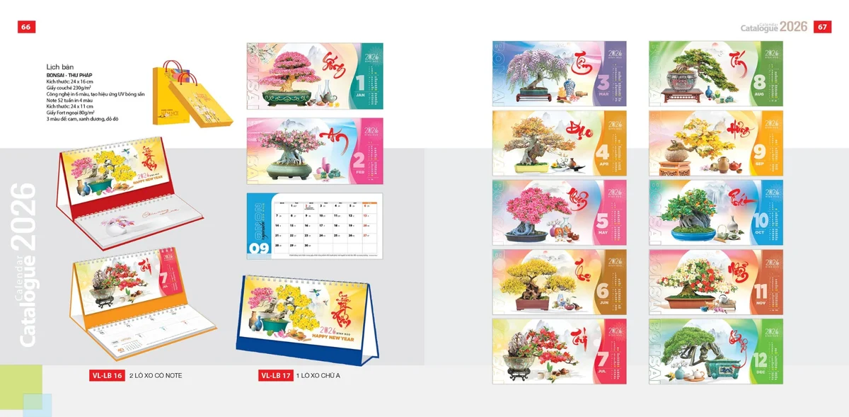 Bộ sưu tập mẫu lịch để bàn chữ M độc quyền của các NCC 2026 Bộ sưu tập mẫu lịch để bàn chữ M độc quyền của các NCC 2026