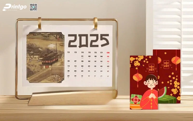 Mẫu lịch để bàn độc đáo khung kim loại