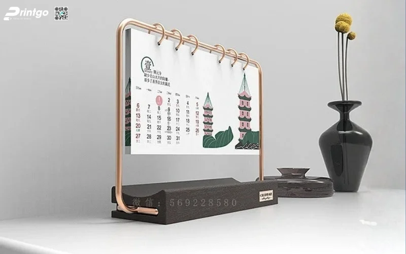 Mẫu in lịch tết độc quyền khung kim loại/hợp kim