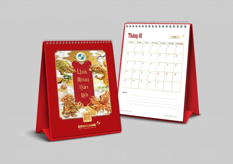 In lịch để bàn theo yêu cầu dạng chữ A thiết kế ấn tượng 