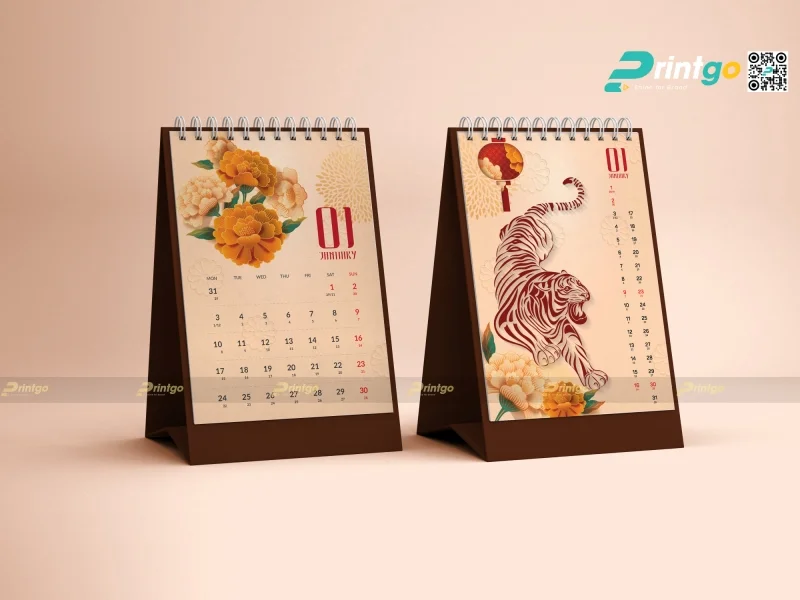 In lịch để bàn theo yêu cầu dạng chữ A truyền thống