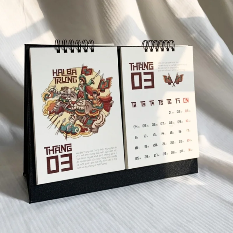 In lịch để bàn theo yêu cầu dạng chữ A tiết kiệm chi phí 