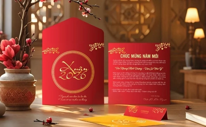 Xu hướng thiết kế thiệp chúc Tết Bính Ngọ 2026 