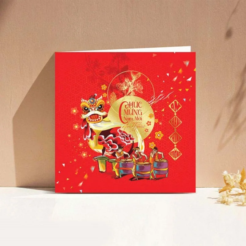 Thiệp chúc Tết thiết kế thẩm mỹ 