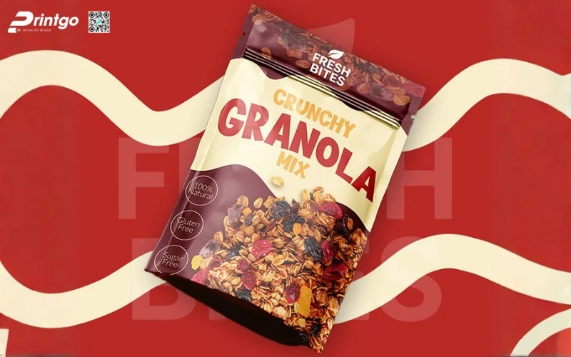 Mẫu bao bì granola dạng túi zipper