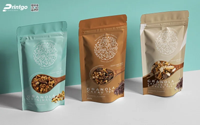 Mẫu bao bì granola dạng túi zipper