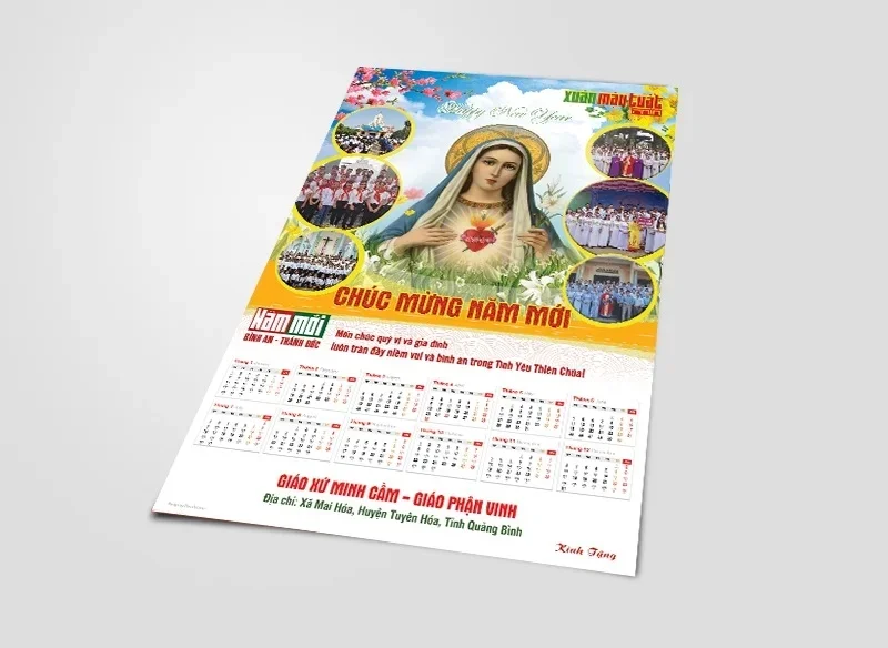 Lịch treo tường Công giáo chúc mừng năm mới 